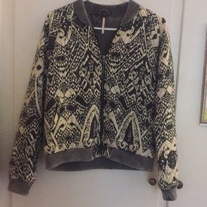 Free people printed bomber jacket